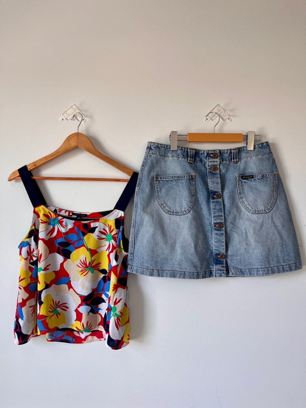 🔥CLEAROUT🔥 3/$25🔥Tommy Hilfiger Floral Tank + Denim Skirt Bundle Y2K Summer L/XL
